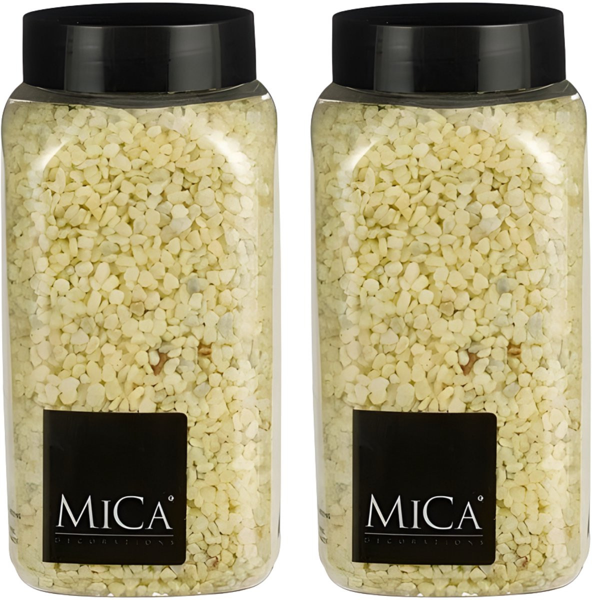 Mica Decorations decoratiestenen geel - 2x 650ml - hobby steentjes