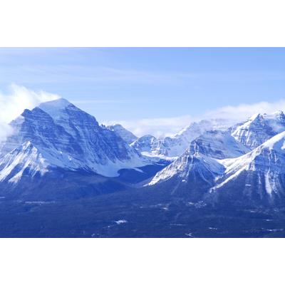 Fototapete PAPERMOON "ALPEN-BERGE und WASSERFALL", bunt, B:3m L:2,23m, Vlies, Tapeten