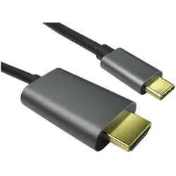 RS PRO USB-Kabel, USB C / HDMI, 1m Schwarz (1 m), Videokabel, Schwarz