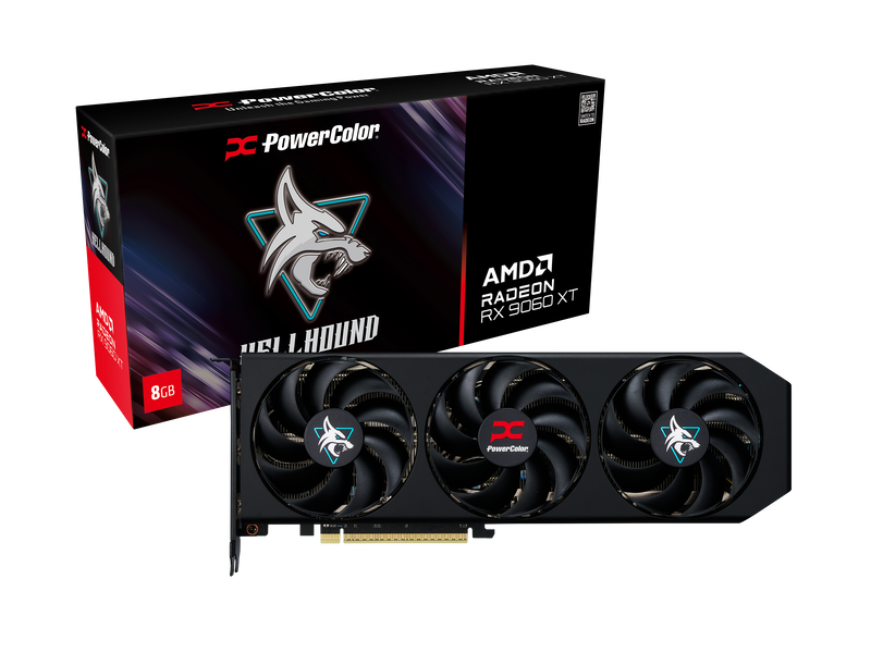 PowerColor Hellhound Radeon RX 9060 XT Grafikkarte, 8192 MB GDDR6