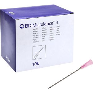 BD Kanülen Microlance 3, 100 Stück, 18G x 2 Zoll, rosa, sterile Injektionskanüle
