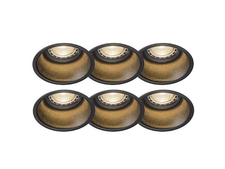Lot de 6 spots encastrés modernes noirs - Dept