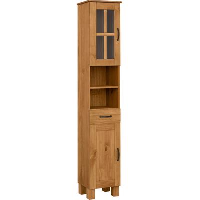 Hochschrank HOME AFFAIRE "Rodby", beige (natur gebeizt, gewachst), B:33cm H:180cm T:30cm, Massivholz, Schränke, Hochschrank, FSC-zertifiziertes Massivholz, Breite 33cm, Höhe 180cm