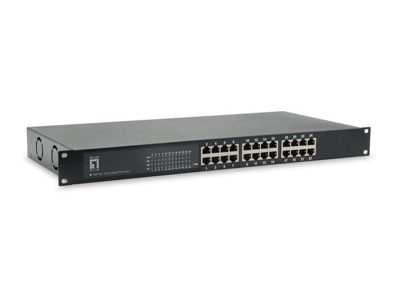 LevelOne GEP-2421W150, Unmanaged, Gigabit Ethernet (10/100/1000), Vollduplex, Power over Ethernet (PoE), Rack-Einbau