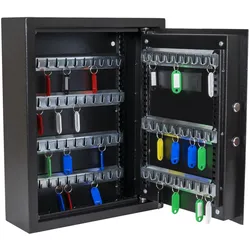 Stier, Schlüsseltresor + Schlüsselschrank, Schlüsseltresor mit Elektronikschloss für 71 Schlüssel 450x360x120mm