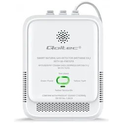 Qoltec, Gefahrenmelder, Czujnik wycieku gazu ziemnego detektor CH4 NG Tuya Wi-Fi alarm 85dB LED