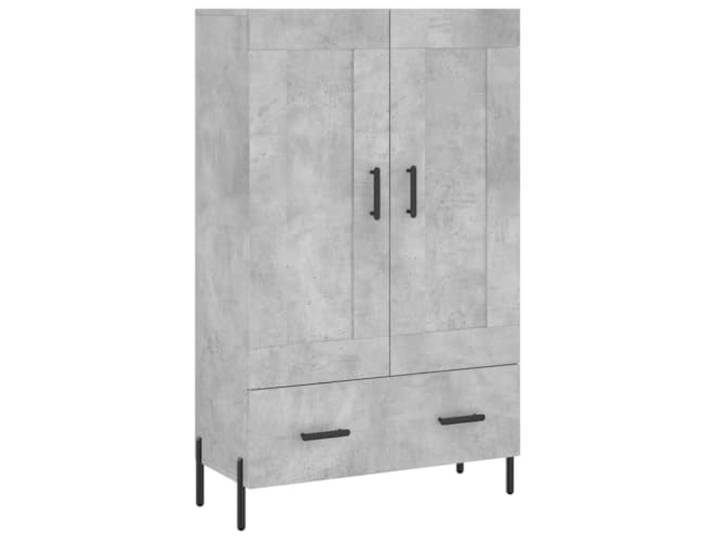 KGFHERENB Highboard Betongrau 69,5x31x115 cm Holzwerkstoff Schmaler Beistellschrank in Beton-Optik für Wohnzimmer und Flur. Robuste Metallbeine bieten stabilen Halt.