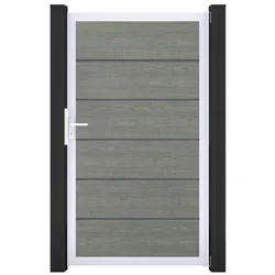 GroJa BasicLine PVC Stecksystem Premium Universal Einzeltor mit Alurahmen grey_ash_cut
