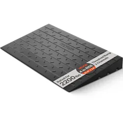 VEVOR Gummi-Schwellenrampe, 10,2 cm-Steigung, Türschwellenrampe, 3-Kanal-Kabelabdeckung, massive Gummischwellenrampe, mit einer Tragfähigkeit von 1 T für Rollstühle und Roller