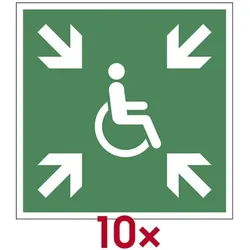 LimarLite Rettungszeichen »vorläufige Evakuierungsstelle [E024]« 20 x 20 cm Folie (0,4 mm), 20x20 cm