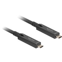 Aktives Optisches USB-C 8K Video + Daten + PD Kabel schwarz, 10 Meter, PD 60 Watt