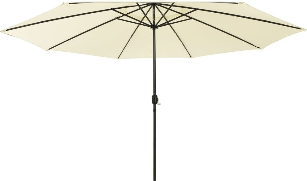 Prolenta Parasol met LED-verlichting, 400 cm, zandwit
