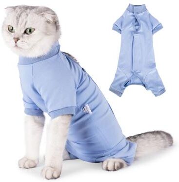 Inspired Finds ComfortGuard Cat Recovery Suit For Post Surgery Healing & Anti Licking Protection blue m