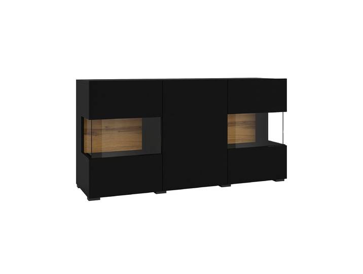 Buffet 3 portes Glora Noir et Bois