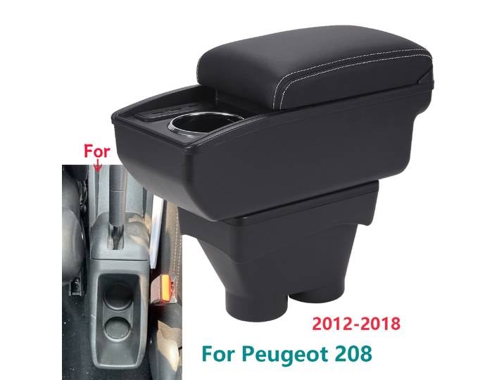 Boîte d'accoudoir pour Peugeot 208, boîte de rangement pour accoudoir de voiture, pièces de rénovation dédiées, accessoires d'intérieur de voiture, pour Peugeot 208 208 2012 – 2018