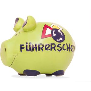 KCG Spardose 10026880 Führerschein, 9 x 9 x 12,5 cm, grün
