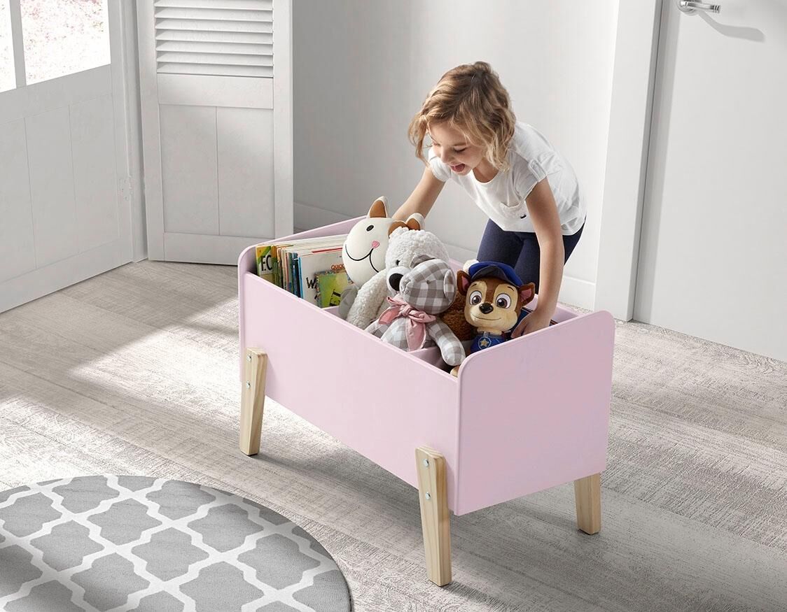 Spielzeugtruhe VIPACK "Kiddy", rosa, B:80cm H:48cm T:39cm, MDF, Aufbewahrungsboxen, Spielzeugtruhe, MDF-Oberfläche rosa B/H/T: 80cm x 48cm x 39cm
