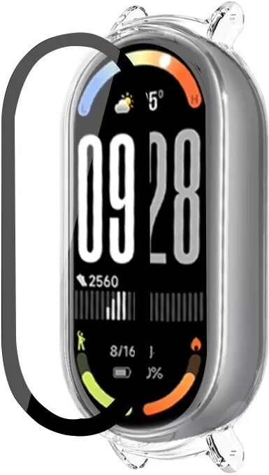 INF Boîtier Transparent Compatible avec Xiaomi Band 10 Céramique - Protection d'Écran Intégrée