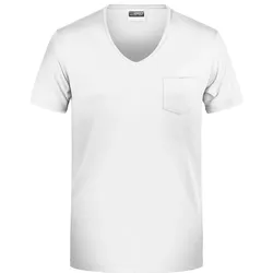 James & Nicholson Herren Bio V-Ausschnitt T-Shirt mit Brusttasche 8004