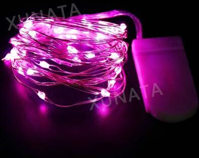 Uplift Picks 1M 2M 4M Battery Powered Fairy Lights Waterproof Copper Wire Garland pink 2m