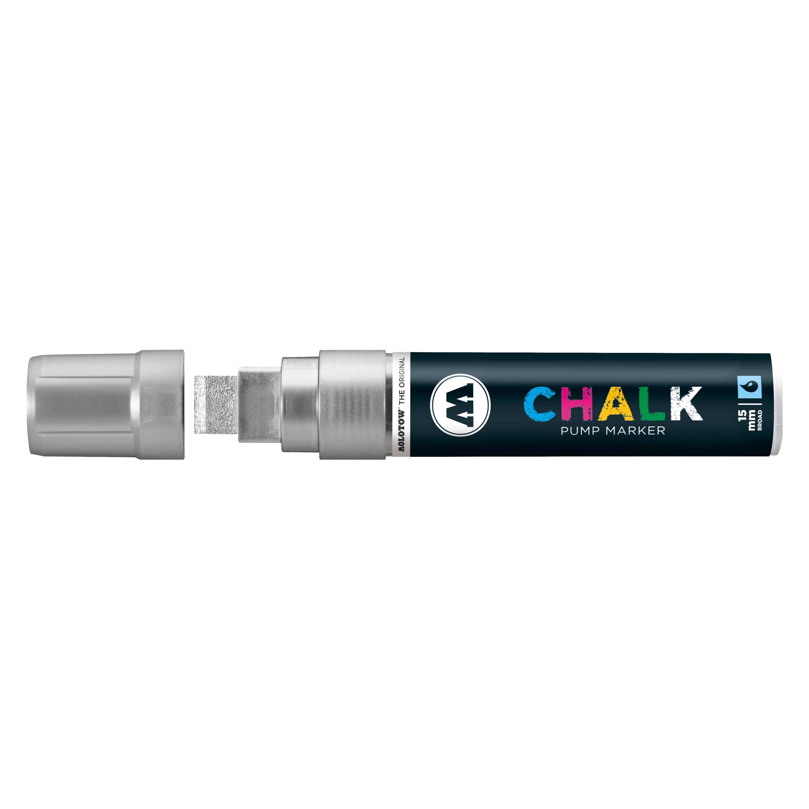 Molotow Windowmarker Chalk nachfüllbar 15mm metallic silber (1x) (MO628001)