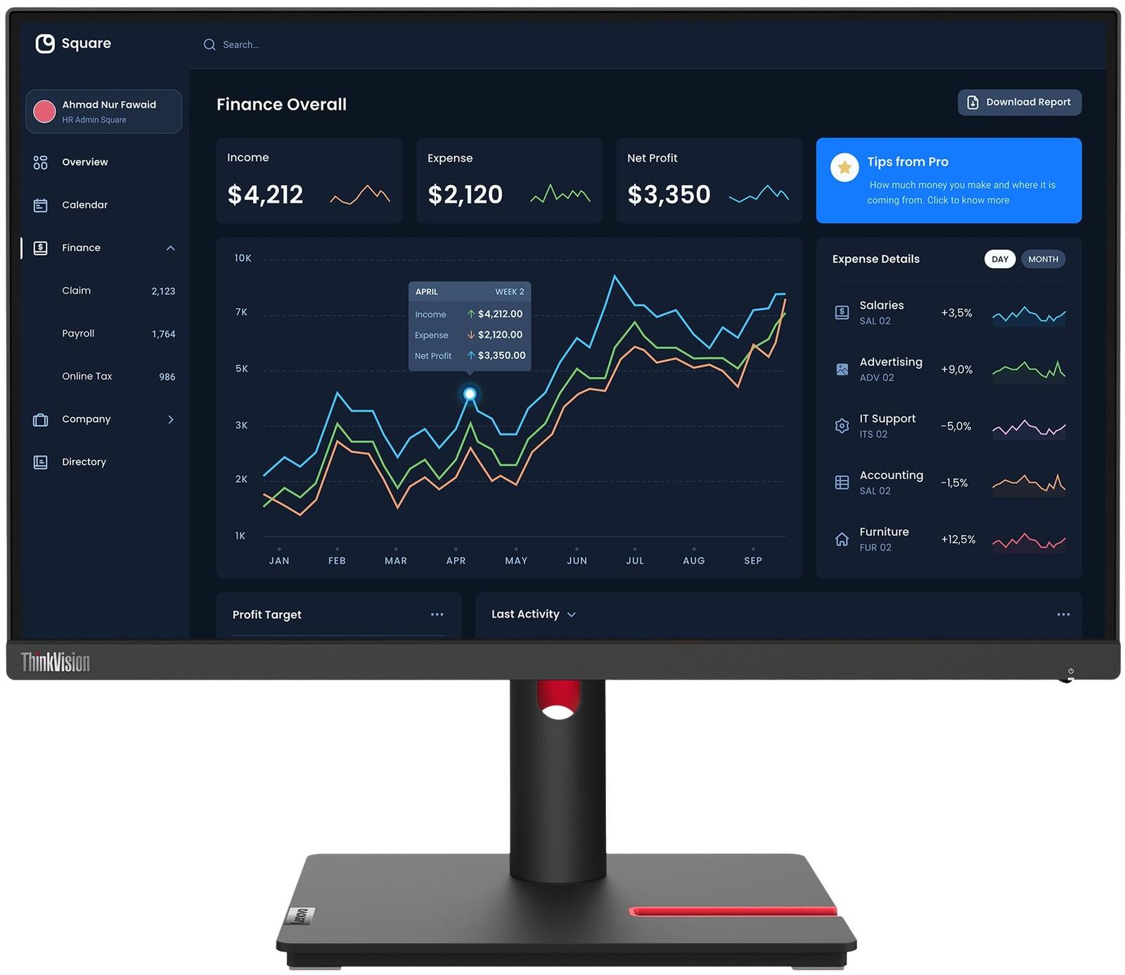 Lenovo ThinkVision T22i-30 Monitor 54,6cm (21,5 Zoll) 63B0MAT6EU