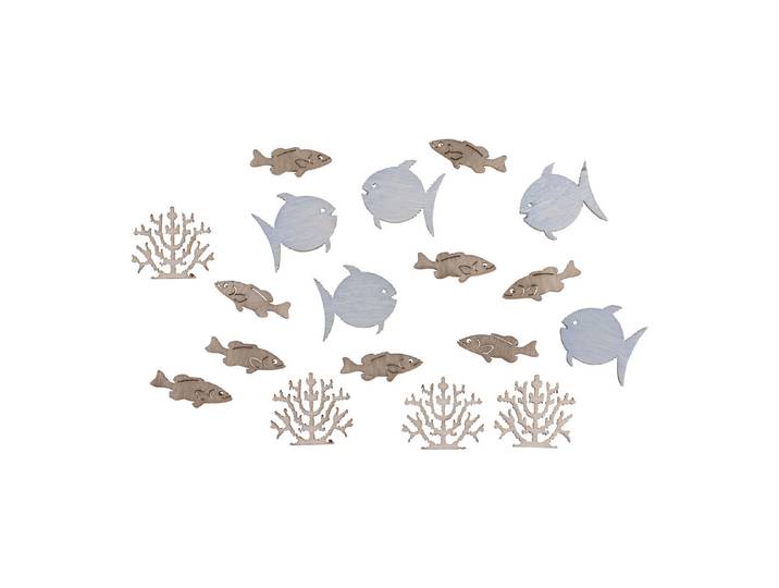 Rayher Holz-Streuteile Fische und Koralle 2 cm 20 Stück