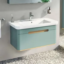 VitrA Sento Waschtisch-Möbel-Set 65875 98x48,5x52cm, 1 Vollauszug, fjordgrün matt, Dekor