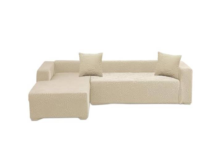 Suixtil Zweiteiliger Sofauberwurf mit Zwei Kissenbezuge waschbarer Rutschfester Couchschoner gegen Flecken und Haustiere Mobelschutz(Beige Blumenmuster,3 Sitzer+4 Sitzer)