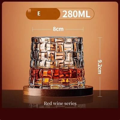 Uplifted Finds Rotating Crystal Whiskey Tumbler High Performance Spinning Brandy Glass With Centrifugal Precision Base e 4 Pcs