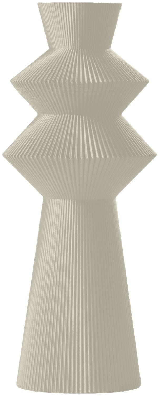 Layvo NERON Vaasje Crème - 25 cm - Modern vaasje van gerecycled plastic voor droogbloemen