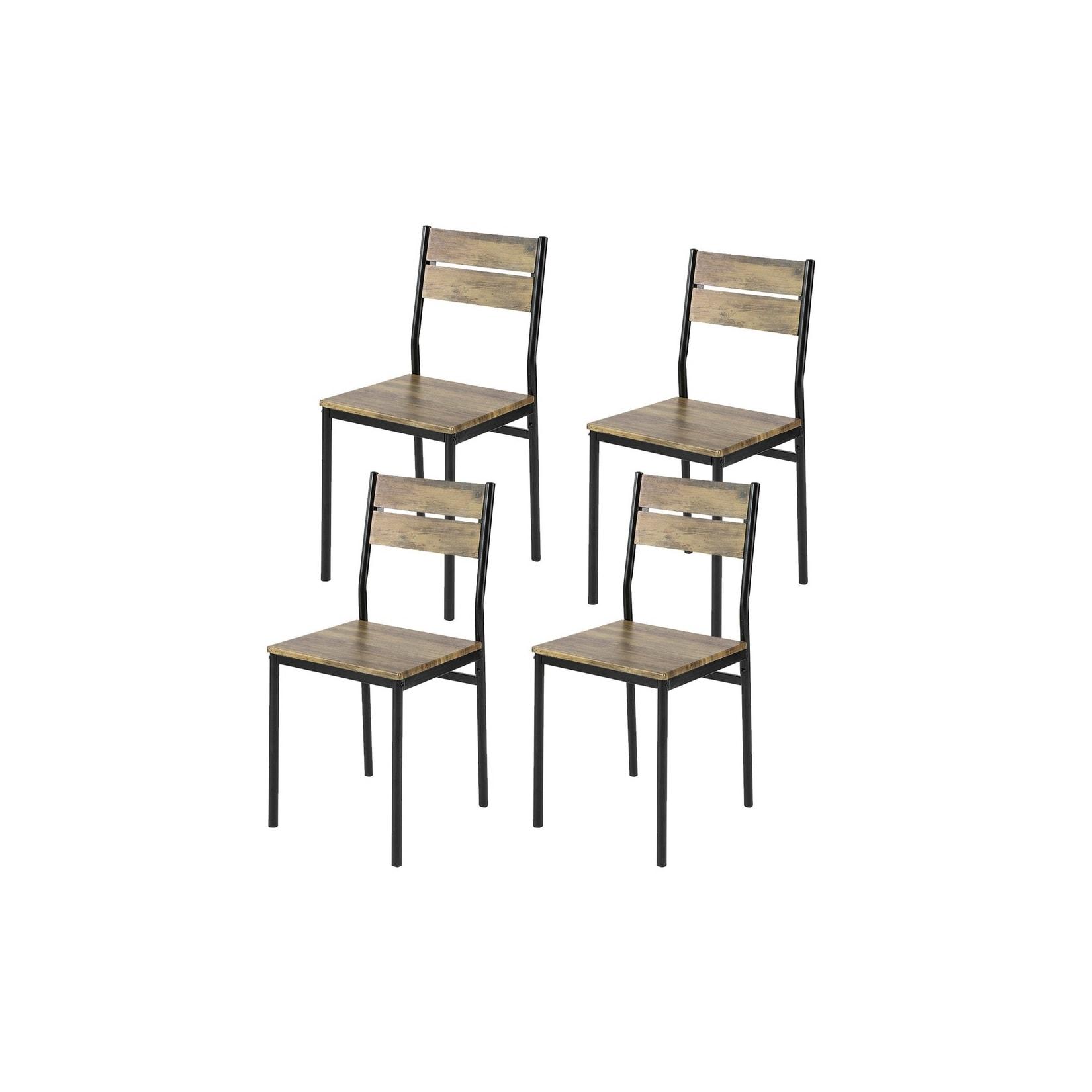 SoBuy Barhocker 4er Set Holzfarbe 39,5x45x82,5cm Vintage