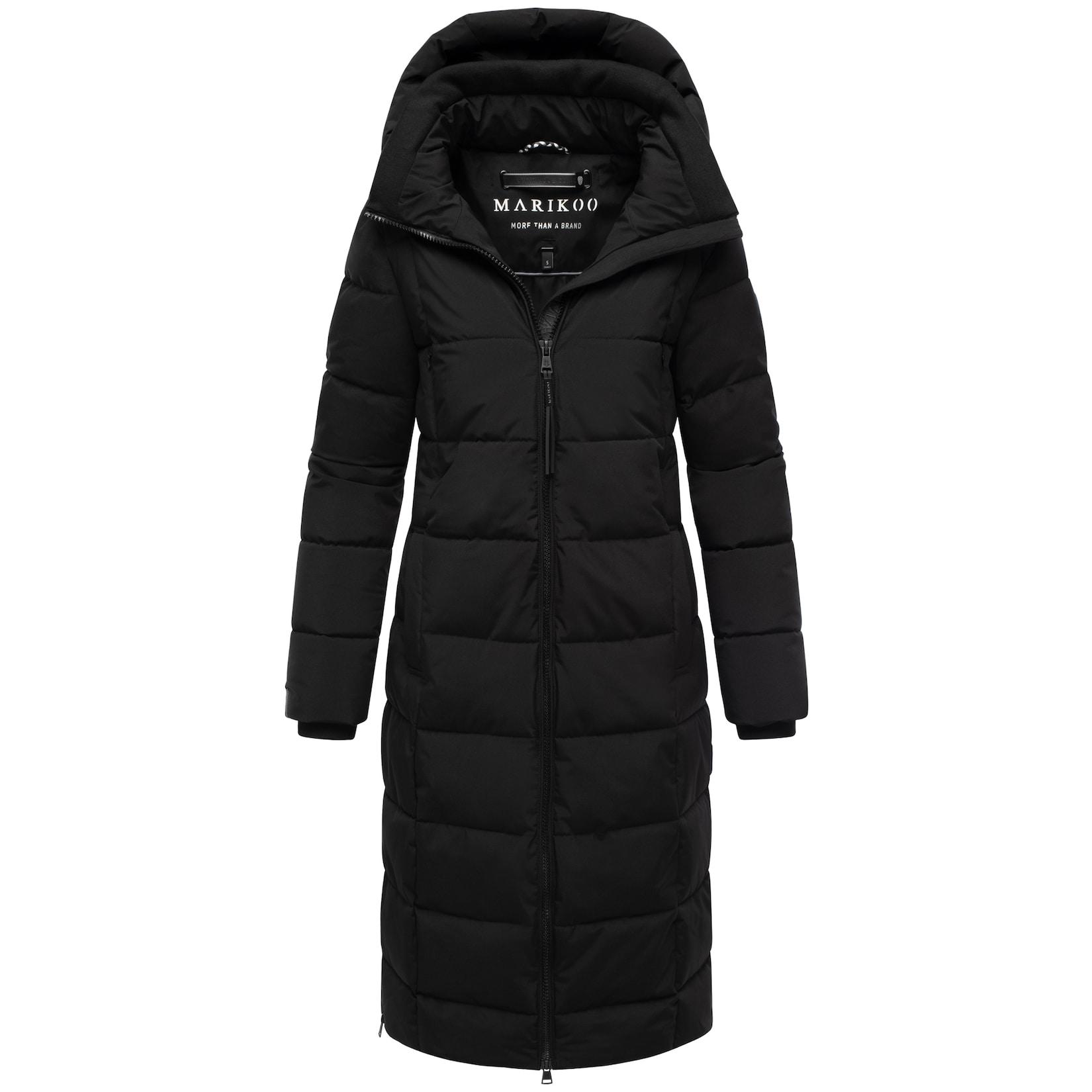 MARIKOO Damen Winter Jacke Stepp Parka Mantel Anorak Winterjacke warm gefüttert Hoher Rippstrickkragen Kapuze Lanitaa