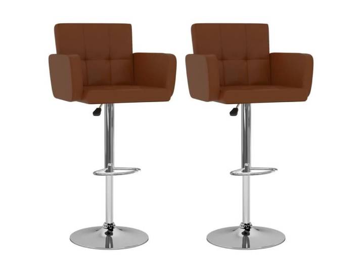 #Buy#7982Magnifique Chic-Lot de 2 Tabouret de Bar Design Industriel - Tabouret Cuisine Tabouret Haut Chaise de Bar Marron Similicuir