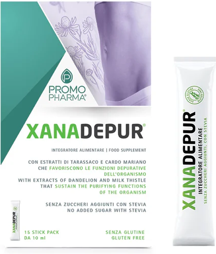 PROMOPHARMA SpA Xanadepur Depurativo Epatico Detox Fegato, 15 Stick Pack