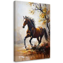 WANDBILD, Galoppierendes Pferd - Tiere - Natur