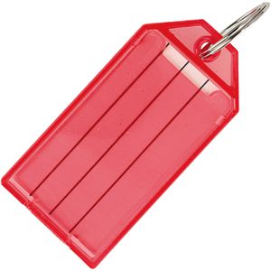 Böttcher-AG Schlüsselanhänger mit Ring, beschriftbar, mit Etiketten, rot, 10 Stück