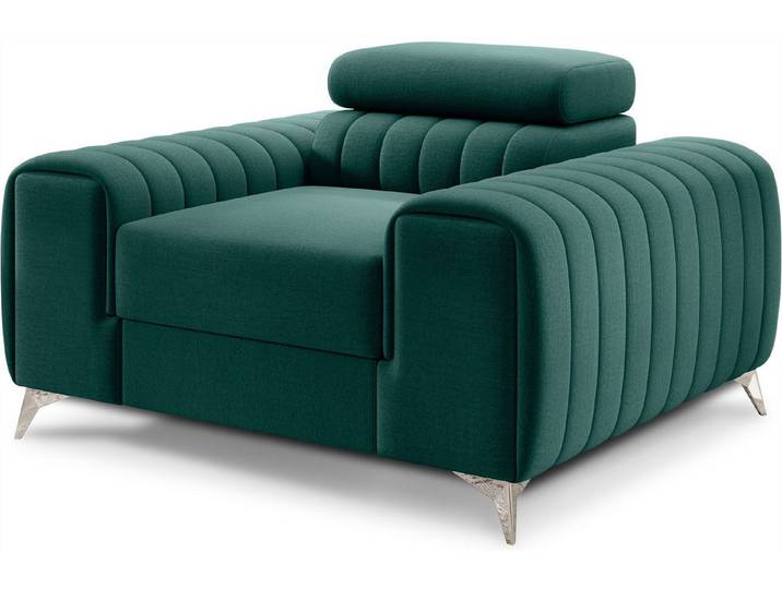 Fun Möbel Sessel Designersessel ELENI in Stoff, echt bezogener Rücken
