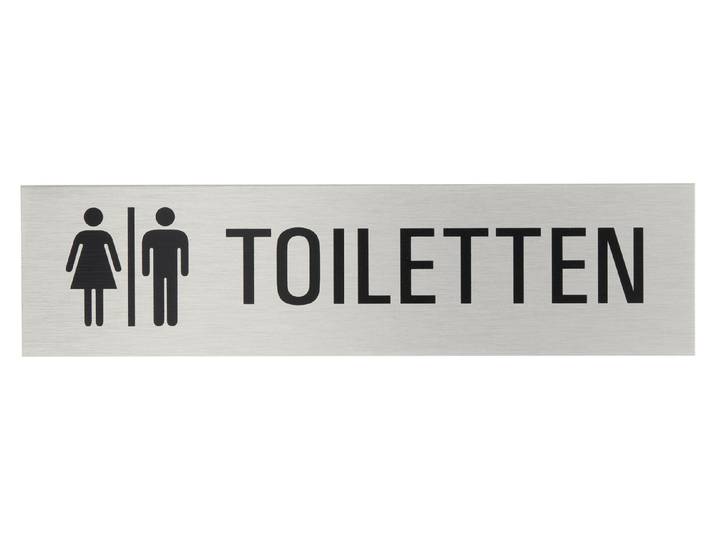 Alu-Schild Toiletten Deutsch 16 × 4 cm