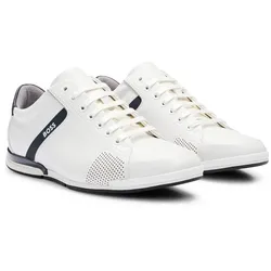 BOSS Herren Sneaker - Saturn Lowp Lux4, Turnschuh, Freizeit, Echtleder Weiß / EUR 42