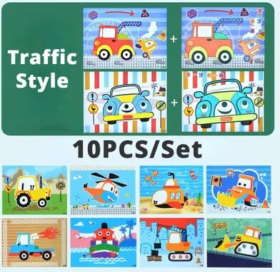 Perfect Picks Market EVA Foam Animal Puzzle Stickers Fun & Educational DIY Toy For Kids traffic 10 Pcs