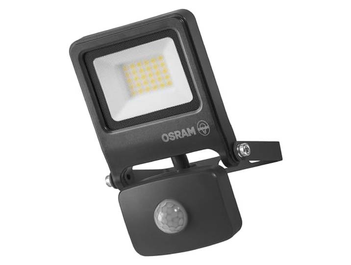 OsramENDURA Flood PC Projecteur LED avec capteur\, IP44\, détecteur de Mouvement IR\, réglage de l'heure et de la luminosité\, Gris foncé