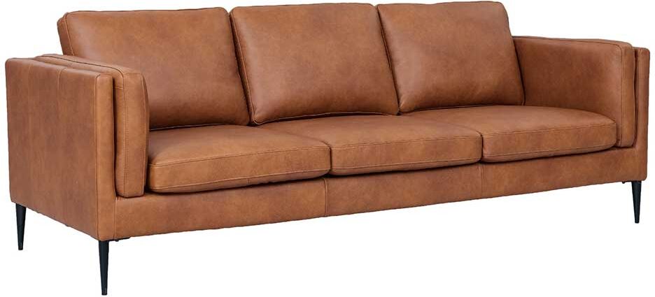 Pharao24.de Couch Leder Sofa in Cognac Braun aus Echtleder