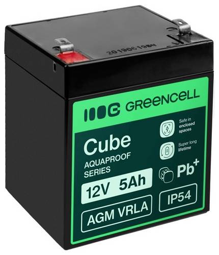 Green Cell GC-AGM12V5AH-J Bleiakku Blei-Vlies (AGM) 5Ah 12V 1St.