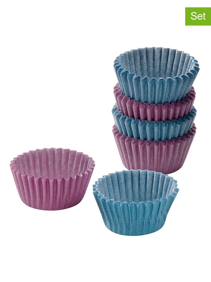 Fackelmann 2er-Set: Papier-Pralinenförmchen in Rosa/ Blau - 2x 100 Stück - onesize