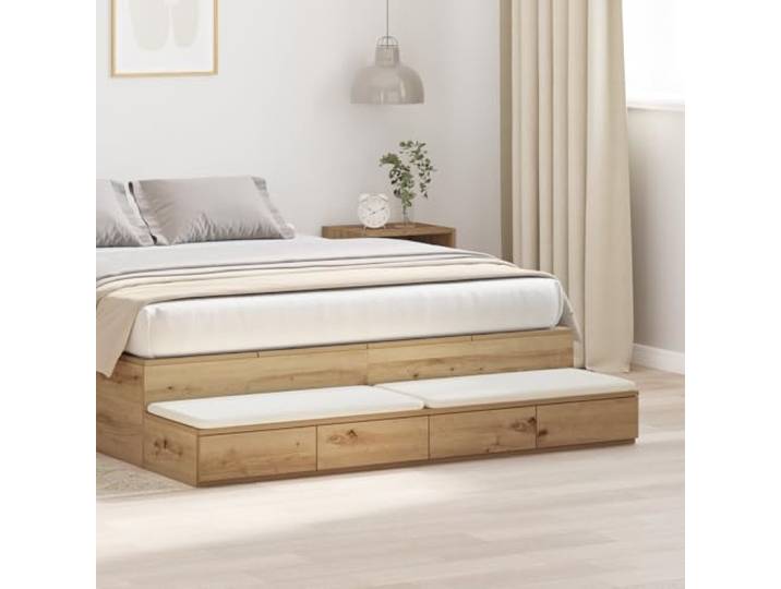 HEFZGDB Massivholz Nachttisch Artisan Eiche 135x36,5x16,5 cm mit DREI Schubladen - Robuster Holzwerkstoff für Stauraum und Schlafzimmer Eleganz - Zeitloser Charm und Moderne
