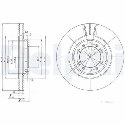 Delphi Bremsscheibe [Hersteller-Nr. BG3099] für Mitsubishi