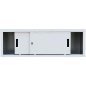 Lüllmann Aufsatzschrank 550377, weiß, abschließbar, Schiebetüren, Metall 160 x 45 x 45cm