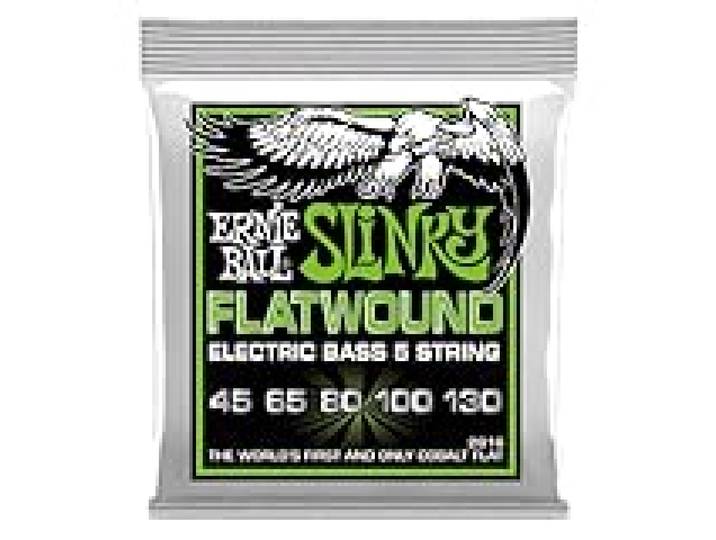 Ernie Ball Regular Slinky Cordes à filet plat pour basse électrique à 5 cordes, calibre 45-130