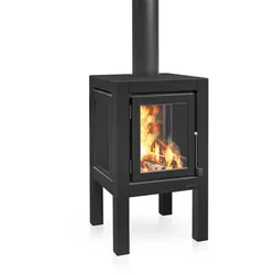 Quaruba Gartenofen Schwarz Ohne Rollen XL 4 Seiten Glas